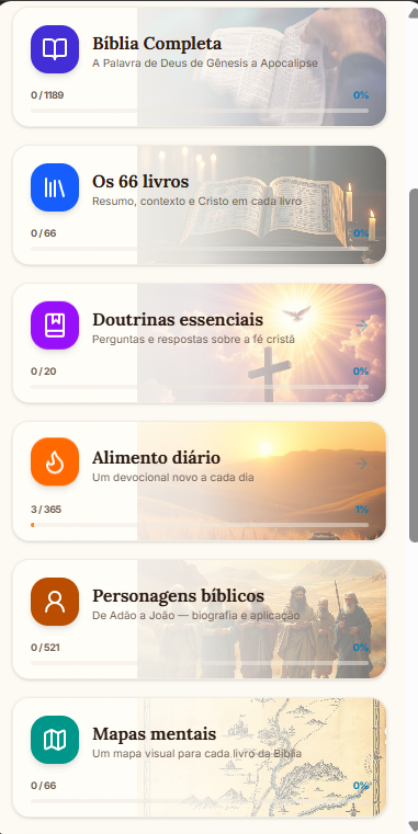 Tela real do app Bíblia Fácil